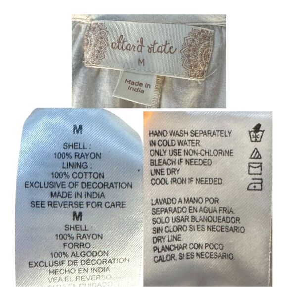 Altar'd State Cream Ruffled Tiered Sundress Sz M - Picture 9 of 10